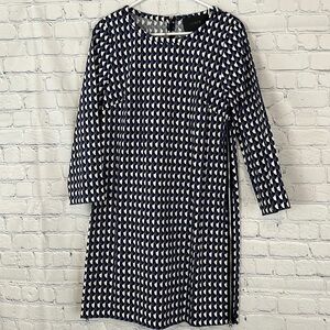 J.Crew Jet Set Go Geo Shift Dress Zipper Detail Stretch Cotton Style